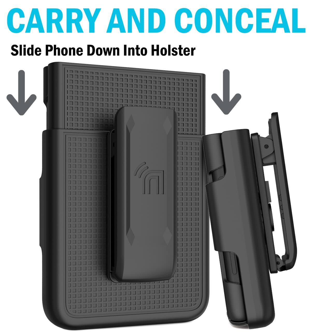 Case With Clip For Galaxy Z Flip 3 5G, Nakedcellphone Slim Hard Shell Cover And Belt Hip Holster Holder For Samsung Z Flip3 Phon